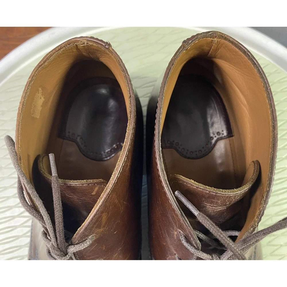 LOTTUSSE Men's Brown Leather Chukka Ankle Dress‎ Boots Made In Spain US 8/EUR 41